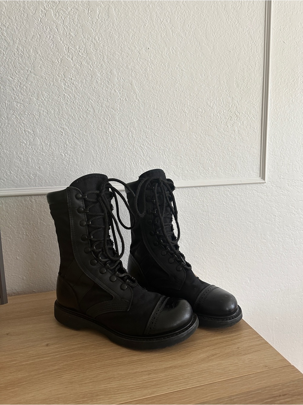 Vintage Corcoran Jump Boots 8 Marauder Combat Leather Cap Toe Pics USA J25178 7